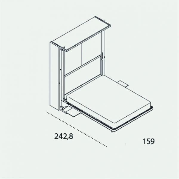 Dimension drawing of double wall bed LGM 2.0 Book — drawing 2