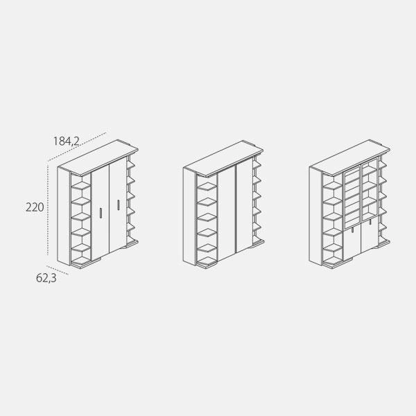 Dimension drawing of double wall bed LGM — drawing 1