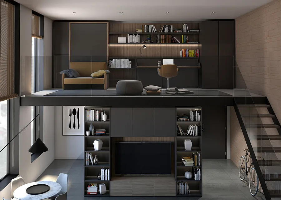 57 m² loft apartment — Materials and finishes 05