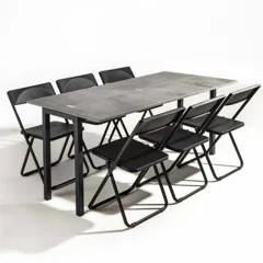 Console extending into a dining table Strips — Table open for dining