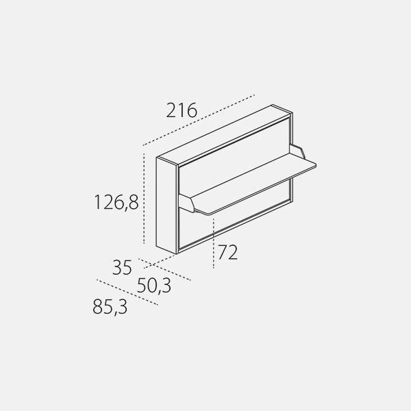 Dimension drawing of wall bed Kali Board — drawing 3
