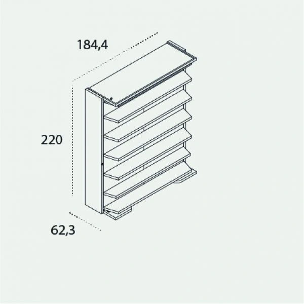 Dimension drawing of double wall bed LGM 2.0 Book — drawing 1