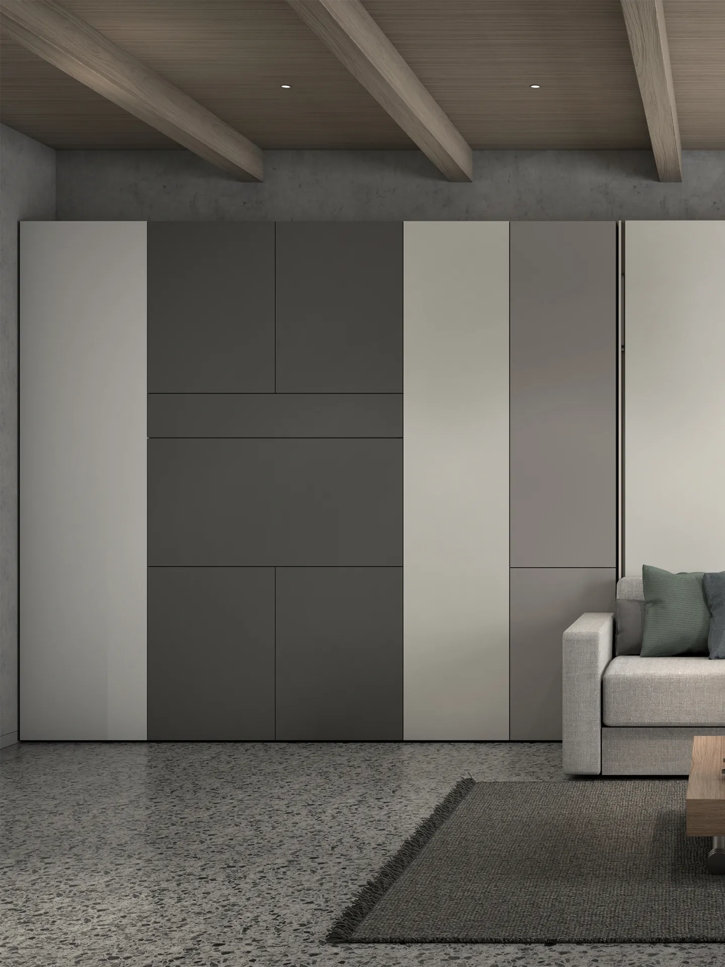 Transforming furniture in a multifunctional space — 25 m² studio with Ella & Louis — Room view 11