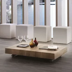 Transforming coffee and dining table BLOCK — Low table in another finish