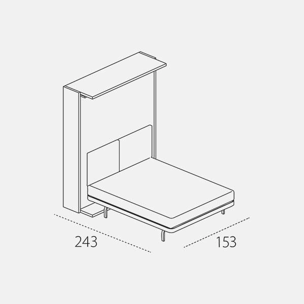 Dimension drawing of double wall bed LGM — drawing 2