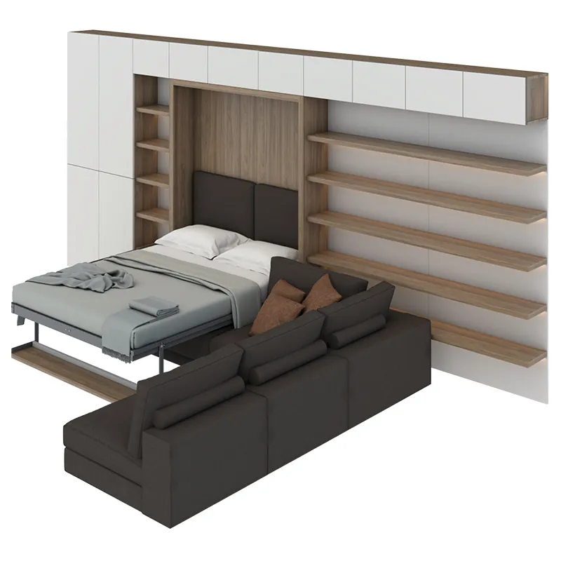 Furniture drawing — 50 m² family apartment — Furniture system view 02