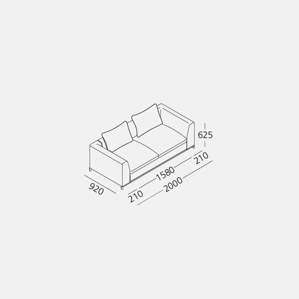Dimension drawing of double wall bed Tonale 201-281 — drawing 10