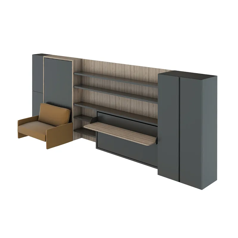 Furniture drawing — 57 m² loft apartment — Furniture system view 08