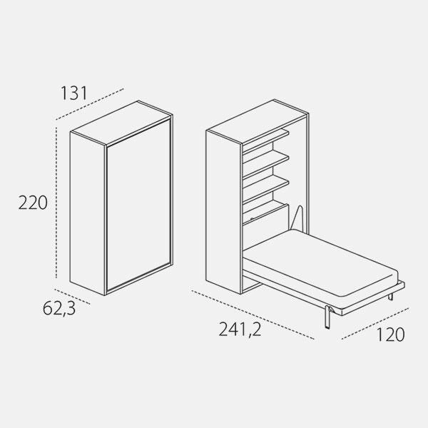 Dimension drawing of wall bed Altea Standard — drawing 4