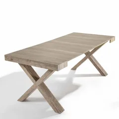 Console extending into a dining table Double X — Table open