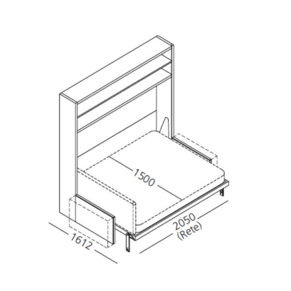 Dimension drawing of double wall bed Atena Horizontal — drawing 1