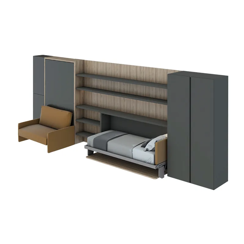 Furniture drawing — 57 m² loft apartment — Furniture system view 09