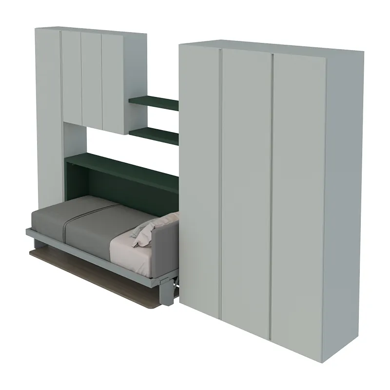 Furniture drawing — Room 02 · Work, relax and host — Kali Board 90 — Bed mode