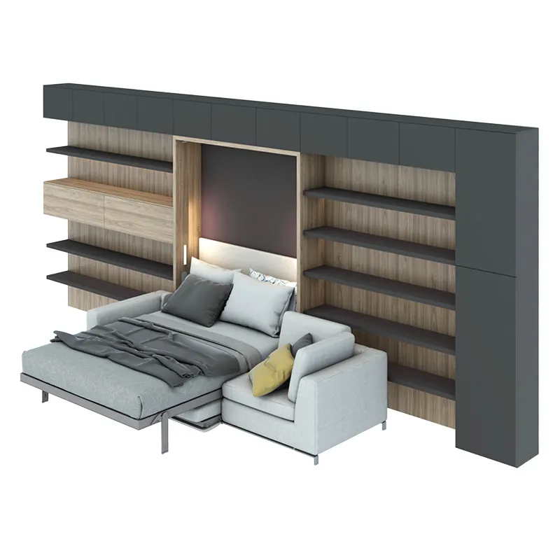 Furniture drawing — 57 m² loft apartment — Furniture system view 02