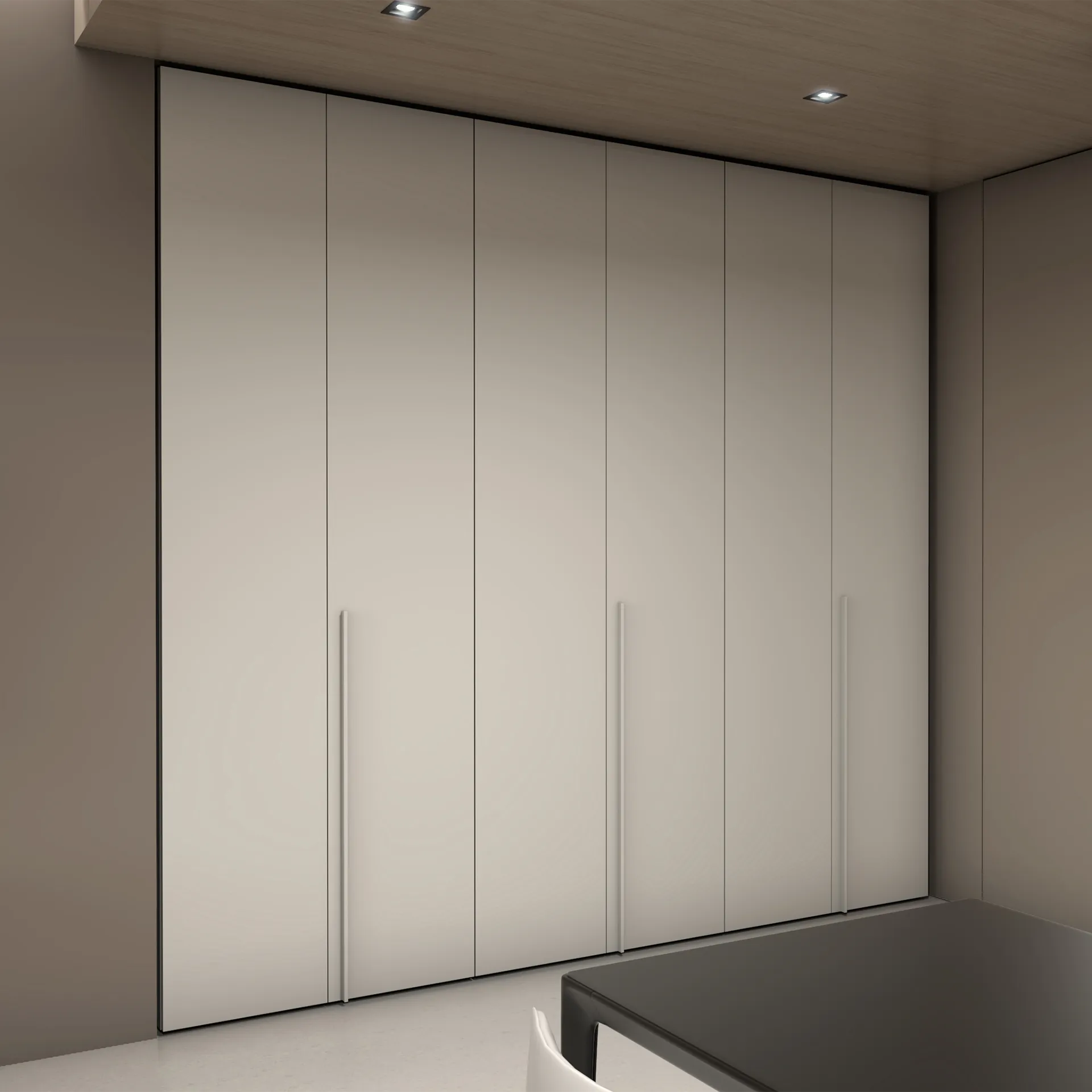 Transforming furniture in a multifunctional space — 50 m² family apartment — Room view 06