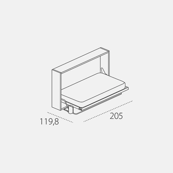 Dimension drawing of wall bed Kali Board — drawing 4