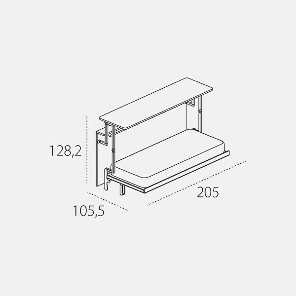 Dimension drawing of wall bed Cabrio In — drawing 2