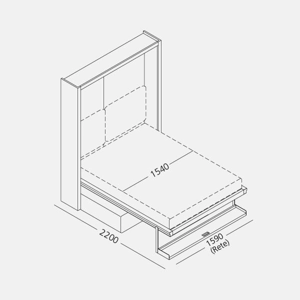 Dimension drawing of double wall bed Swing — drawing 4