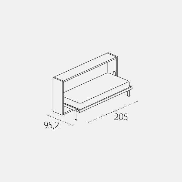 Dimension drawing of wall bed Kali Standard — drawing 2
