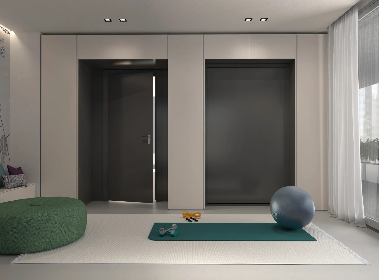 Room 01 · Space to study and rest — Altea 120 Standard — Activity space with the bed closed