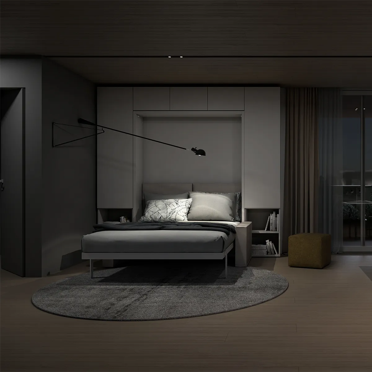 25 m² studio with Minerva — Alternative layout 02