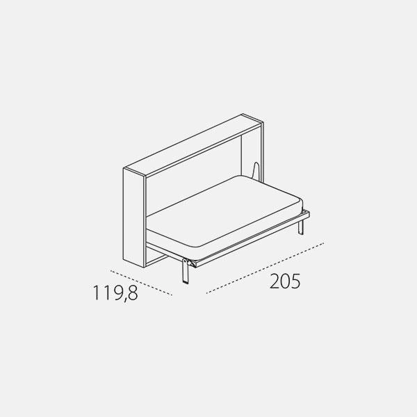 Dimension drawing of wall bed Kali Standard — drawing 4