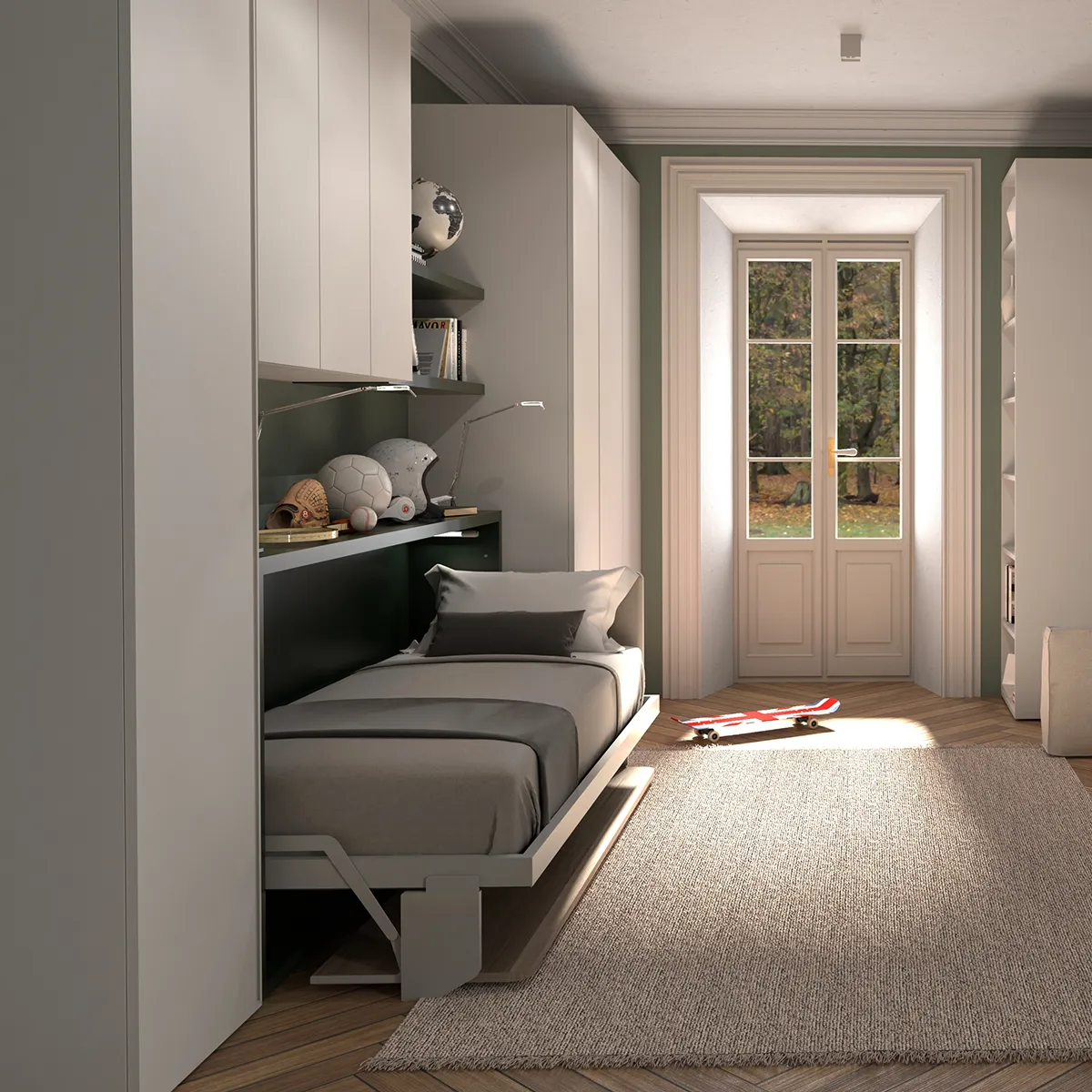 Room 02 · Work, relax and host — Kali Board 90 — Single bed open