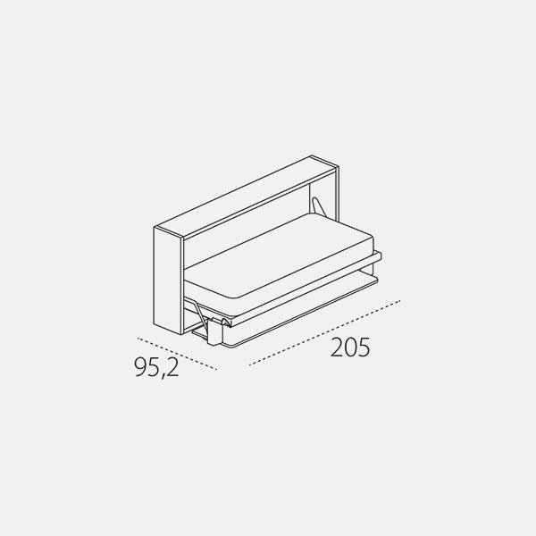 Dimension drawing of wall bed Kali Board — drawing 2