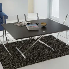 Height-adjustable extendable table Lift — Table open for dining
