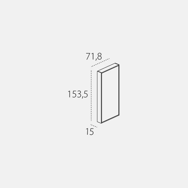 Wall-mounted folding table Wally — Closed system dimensions