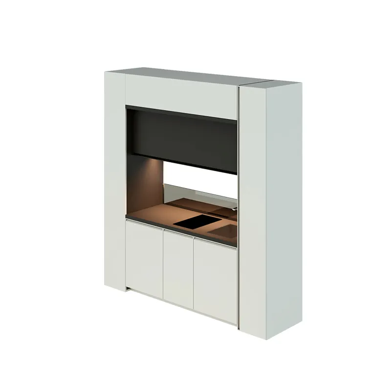 Furniture drawing — 30 m² city apartment — Furniture system view 03