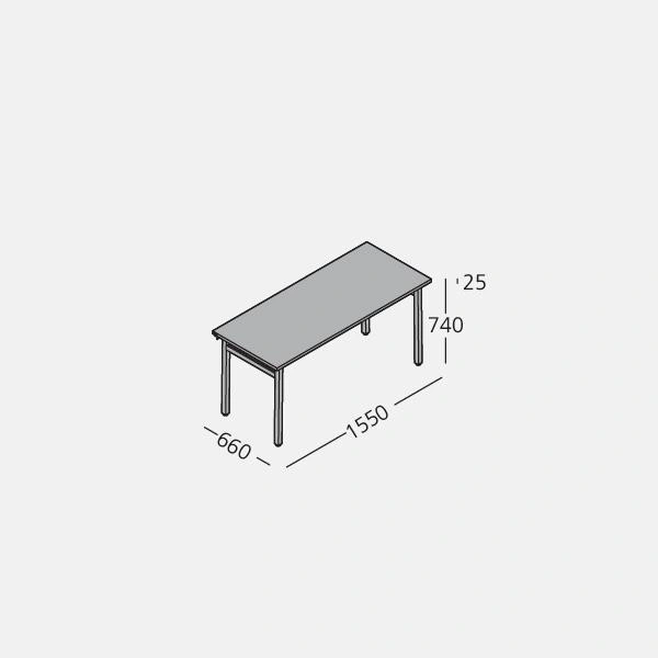 Dimension drawing of double wall bed LGM 2.0 Book Table — drawing 4