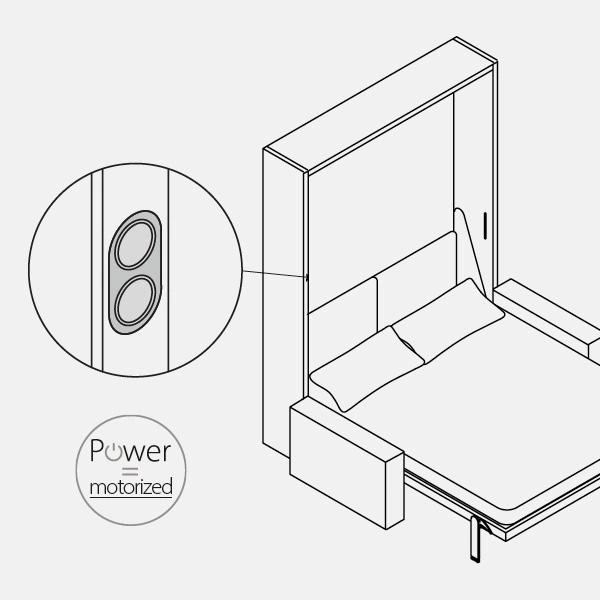 Dimension drawing of double wall bed Penelope 2 Dining — drawing 7