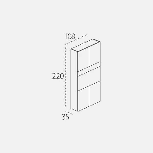 Foldaway home office Home Office — 220 cm high unit — closed